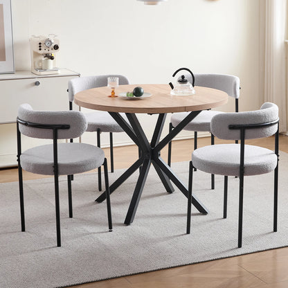 EGOONM Set di 2/4/6 Sedie da Pranzo in Stile Nordico, Sedie Imbottite in Velluto Teddy per Cucina e Sala da Pranzo