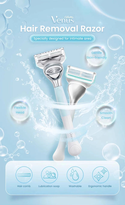 Gillette Venus Rasoio per toelettatura intima per donne Peli e pelle pubbliche con depilazione con barra di irritazione brevettata