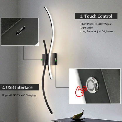 Lampade da parete a LED con batteria ricaricabile senza fili Sconce da parete per camera da letto Luci da parete dimmerabili touch 3CCT con corridoio telecomandato