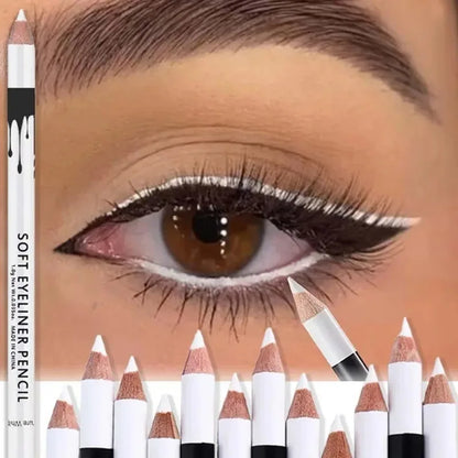 1/12 pezzi Eyeliner Bianco per Trucco Occhi, Lunga Durata, Facile da Applicare, Illuminante per Occhi, Impermeabile, Matite Eyeliner alla Moda, Strumenti per il Trucco degli Occhi