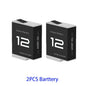 Batteria per GoPro Hero 12 11 10 9 Motion Camera, batteria ricaricabile da 1800mAh, caricatore a 3 slot con luce LED, custodia per GoPro