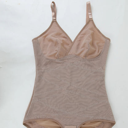 Body modellante per il corpo con controllo della pancia a vita incrociata per le donne Controllo completo del corpo con scollo a V Slip traspiranti in rete Intimo Sollevatore di testa