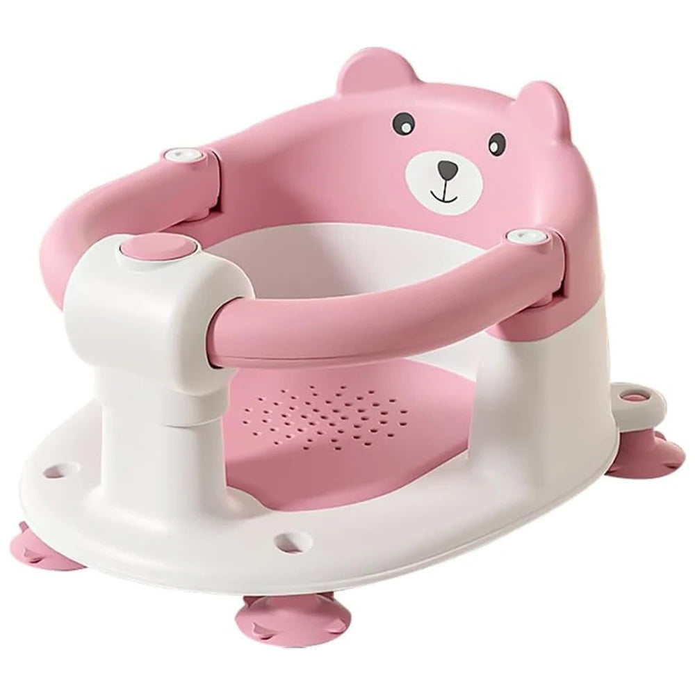 Seggiolino da bagno per neonati 6 mesi Plus. Sedia da bagno per bambini antiscivolo con orsetto carino Sedia da bagno sicura per neonati e neonati