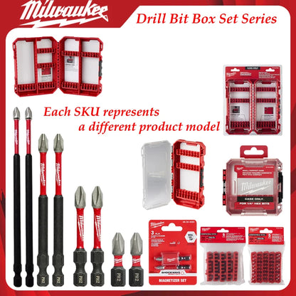 Kit di Punte per Trapano a Impatto Milwaukee Heavy-Duty, Attacchi Esagonali da 1/4", Punte Magnetiche Organizzate in Custodia Portatile