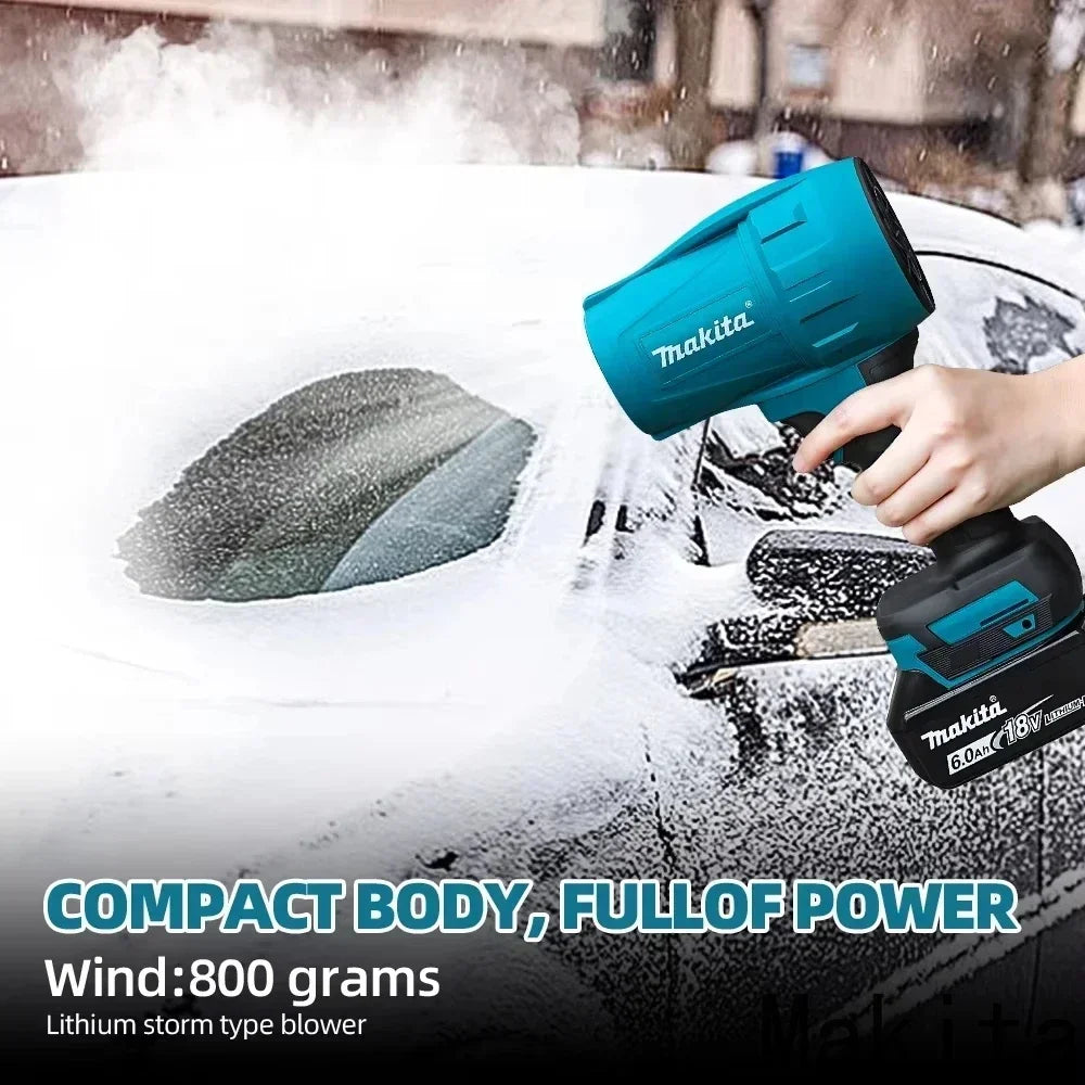 Soffiatore ad alta potenza Makita M306, 1080 W, con elevata capacità di asciugatura, ideale per lavare auto e rimuovere l'acqua dalle superfici.