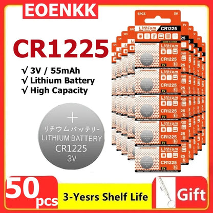 2-50 PZ CR1225 Batterie a bottone ECR1225 Batteria a bottone 1225 per strumenti elettronici, telecomando, bilancia elettronica 3V