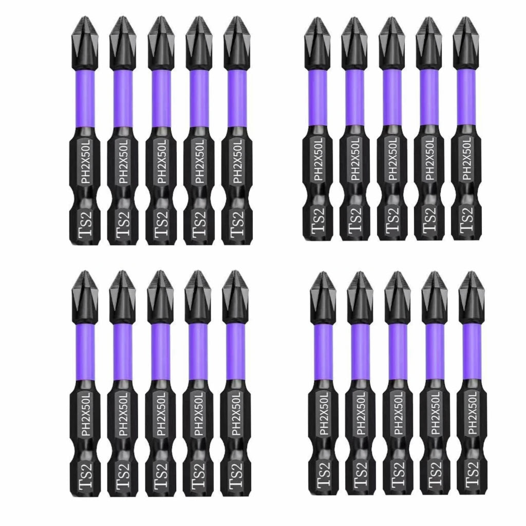 5-60PCS PH2 Set di punte per avvitatore a percussione Set di cacciaviti a croce magnetici Set di punte per trapano a percussione Vite Cacciavite a croce antiscivolo in acciaio legato