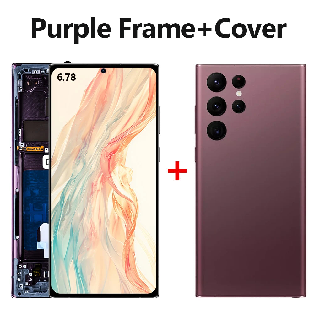 UE 6.78 ''Nuovo Display AMOLED Per Samsung Galaxy S22 Ultra 5G LCD S908 S908B S908U Con Telaio Touch Screen Digitizer sostituzione