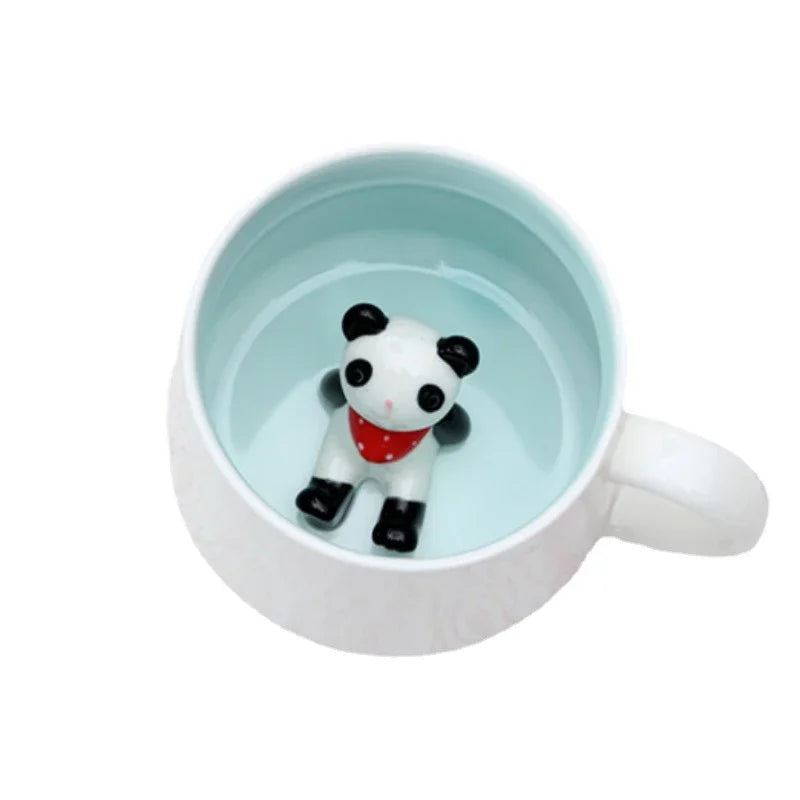 Tazze in ceramica da 400 ml Creativo simpatico cartone animato Stereo Animale Tazze da caffè al latte Coppia tazze di acqua potabile per la casa