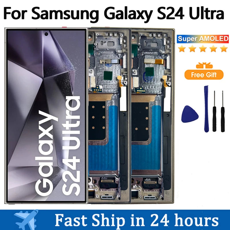 Display Super AMOLED per Samsung Galaxy S24 Ultra Display LCD Touch Screen Digitizer Assembly per Samsung S24 Ultra Display