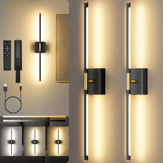 Lampada da parete a LED ricaricabile, applique da parete a batteria, luci da parete senza fili, 360 °   Lampada da Parete Magnetica Girevole, Illuminazione a LED Dimmerabile per Camera da Letto, Soggiorno e Corridoio