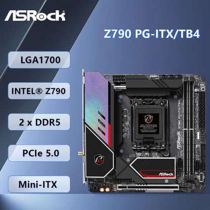 Scheda madre Asrock Z790 PG-ITX/TB4, scheda madre Mini-ITX Z790, supporto PCI-E5.0, M.2, DDR5, compatibile con CPU i7-14790F, i5-14490, i3-14100, i5-13600.