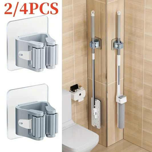 Mensola portaoggetti da parete per casa, porta doccetta da bagno, gancio invisibile, organizer per scopa, appendi-mocio impermeabile