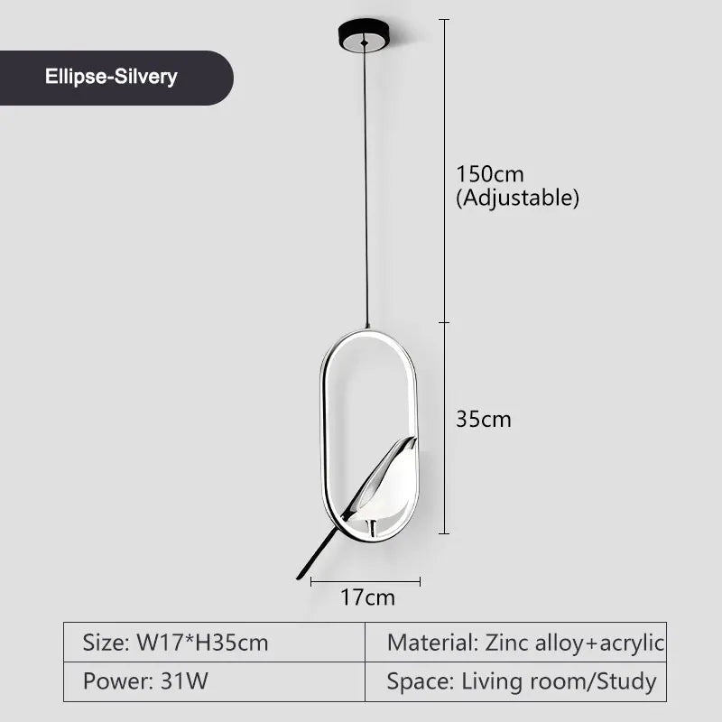 Lampade a sospensione a LED per uccelli gazza girevoli per interni per sala da pranzo AC85-265V Lampade a sospensione per camera da letto sospese con cavo da 1,5 m