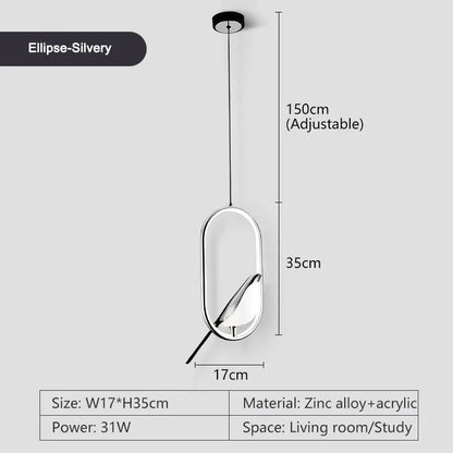 Lampade a sospensione a LED per uccelli gazza girevoli per interni per sala da pranzo AC85-265V Lampade a sospensione per camera da letto sospese con cavo da 1,5 m