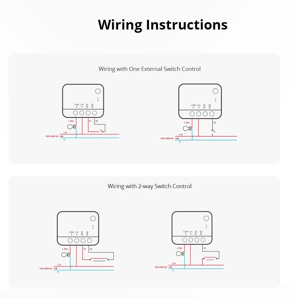 SONOFF ZBMINI L2 Zigbee Smart Switch Mini L2 Zigbee ZBMINIL2 Nessun cavo neutro Controllo bidirezionale richiesto 1 Gang Alexa Google Home