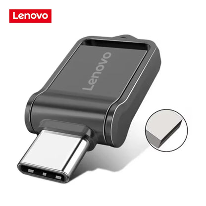 Lenovo Mini, chiavetta USB 3.0 ad alta velocità, in metallo, con interfaccia doppia, capacità 1 TB, 512 GB, 256 GB, adatta per dispositivi Android e laptop.