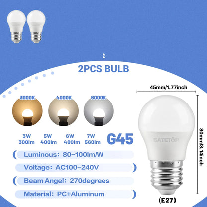 1-10 Pezzi Lampadina LED Mini G45 3W-7W AC100-240V E27 Luce Diurna Fredda per Illuminazione e Decorazione Soffitto Soggiorno