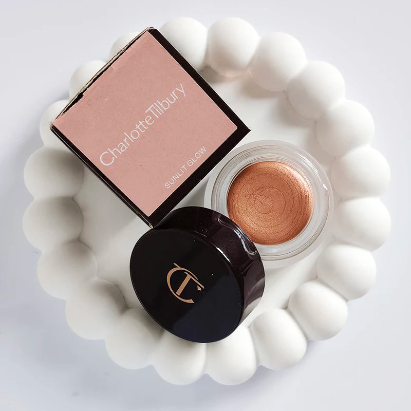 Nuovo disco riparatore lucidante per pelli della marca Charlotte 7g e ombretto in crema naturale facile da applicare, fondotinta Tilbury Cosmetics