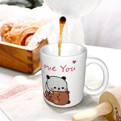 Tazze personalizzate per coppia Bubu Dudu Panda e Brownie Bear Tazza da caffè per tè al latte in ceramica fai-da-te