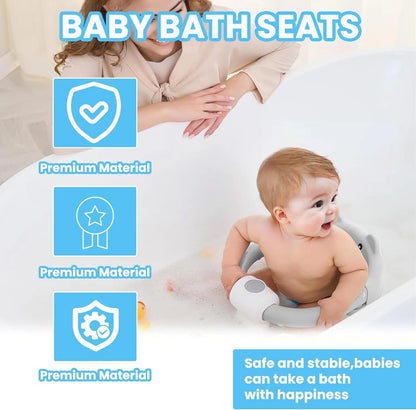 Seggiolino da bagno per neonati 6 mesi Plus. Sedia da bagno per bambini antiscivolo con orsetto carino Sedia da bagno sicura per neonati e neonati