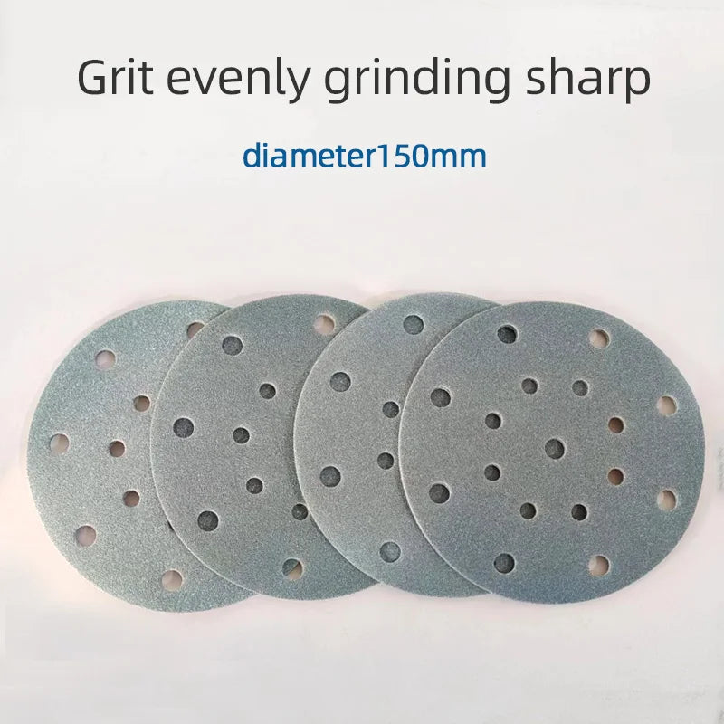 Dischi abrasivi con gancio e anello da 6 pollici 150 mm 17 fori Carta vetrata bagnata/secca all'ossido di alluminio Grana 80-400 per levigatura di vernici auto in legno per auto