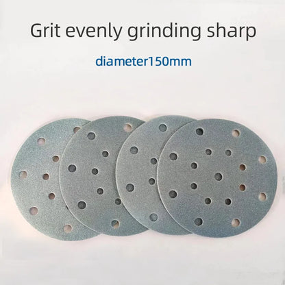 Dischi abrasivi con gancio e anello da 6 pollici 150 mm 17 fori Carta vetrata bagnata/secca all'ossido di alluminio Grana 80-400 per levigatura di vernici auto in legno per auto