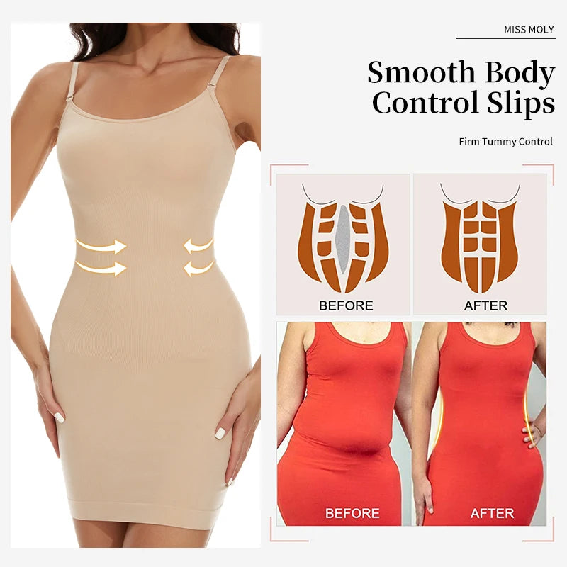 Shapewear da donna Sottovesti completi sotto i vestiti Controllo della pancia Nuovo Contrazione invisibile della pancia Body Shaper Vestito Canotta Slip Abbigliamento