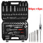 Set di chiavi a cricchetto e bussole da 114 pezzi/100 pezzi, kit di attrezzi per la riparazione di auto, set di chiavi a cricchetto da 1/4" e 1/2", combinazione di chiavi a cricchetto e chiavi dinamometriche, con maschi (M3,