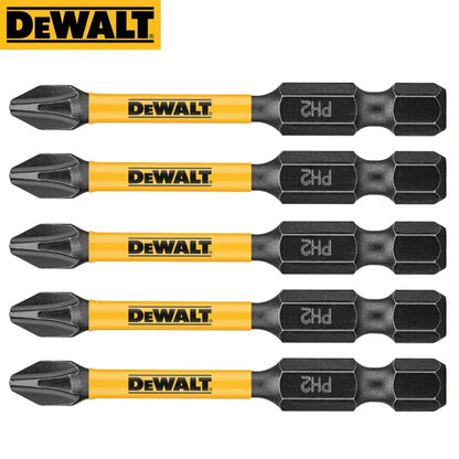 DEWALT Accessori per utensili Serie combinata con intaglio incrociato PH2 89MM 57MM 50MM Asta di prolunga per manica ad anello argento/giallo