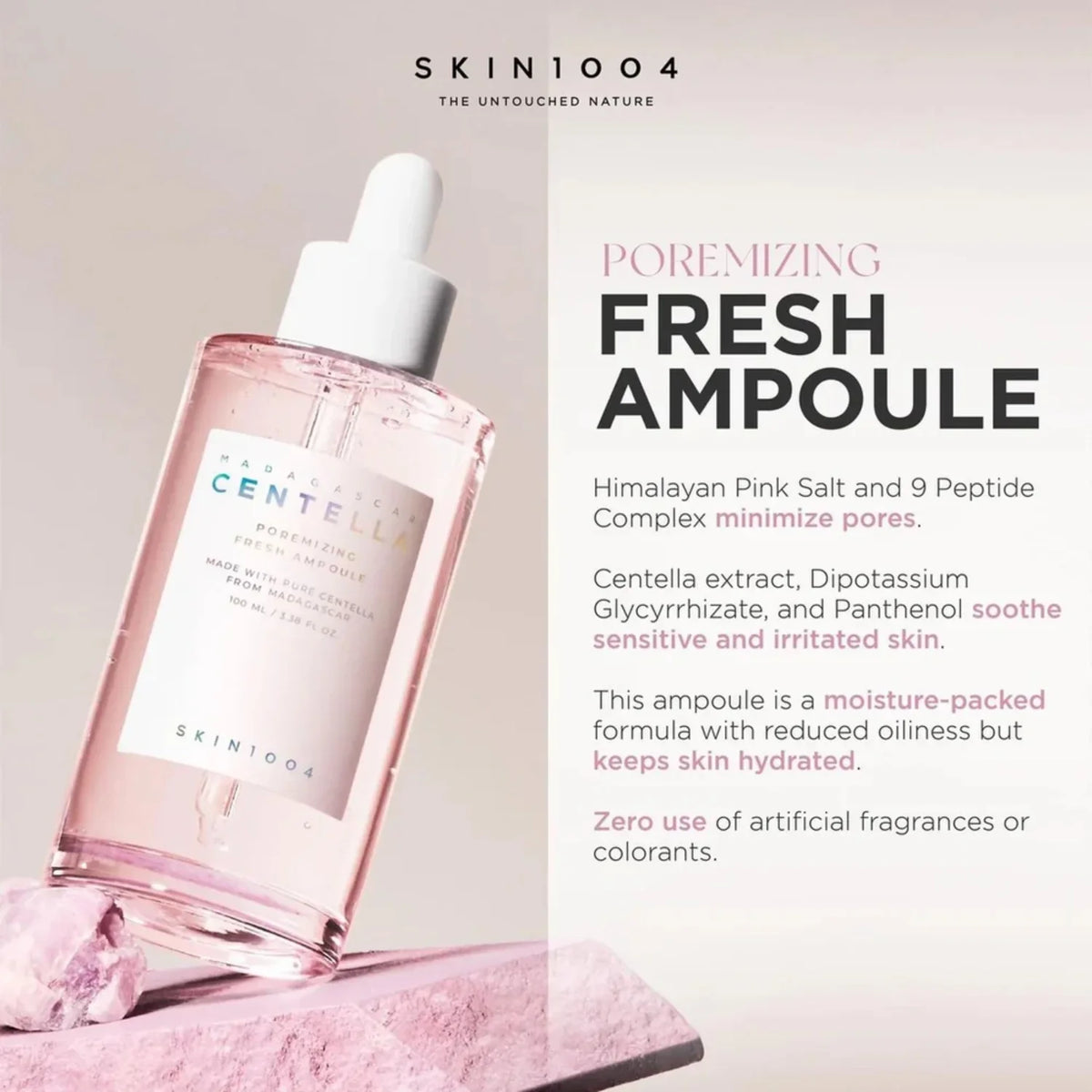 Skin1004 madagascar centella poremizing fresh ampoule | With centella asiatica extract and himalayan pink salt