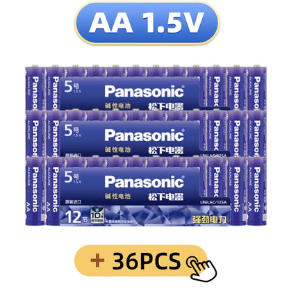 Batterie Alcaline Panasonic AA/AAA 1.5V, Adatte per Fotocamere Digitali, Torce, Lettori CD, Mouse Wireless, ecc.