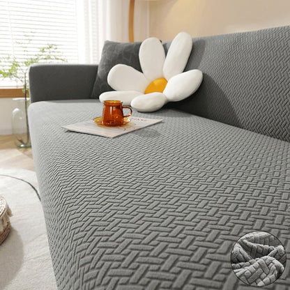Copridivano Elastico Jacquard per Soggiorno, Fodere Elasticizzate in Pile Polare, Protezione per Poltrona, Divano a L 1/2/3/4 Posti per Casa