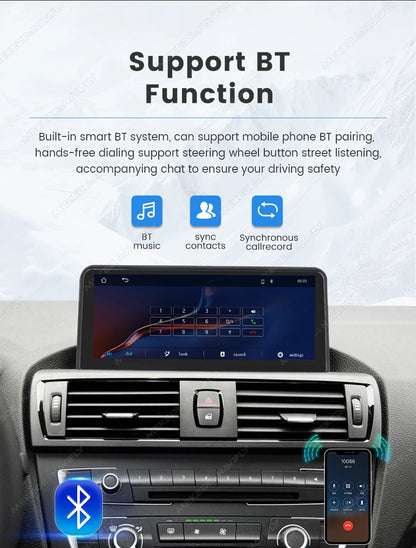 MEKEDE Sistema di Navigazione GPS Multimediale Wireless CarPlay Android Auto da 8,8 Pollici per BMW Serie 3/5 E60 E61 E63 E64 E90 E91 E92 E93 Schermo QLED Lettore Video 4K Autoradio