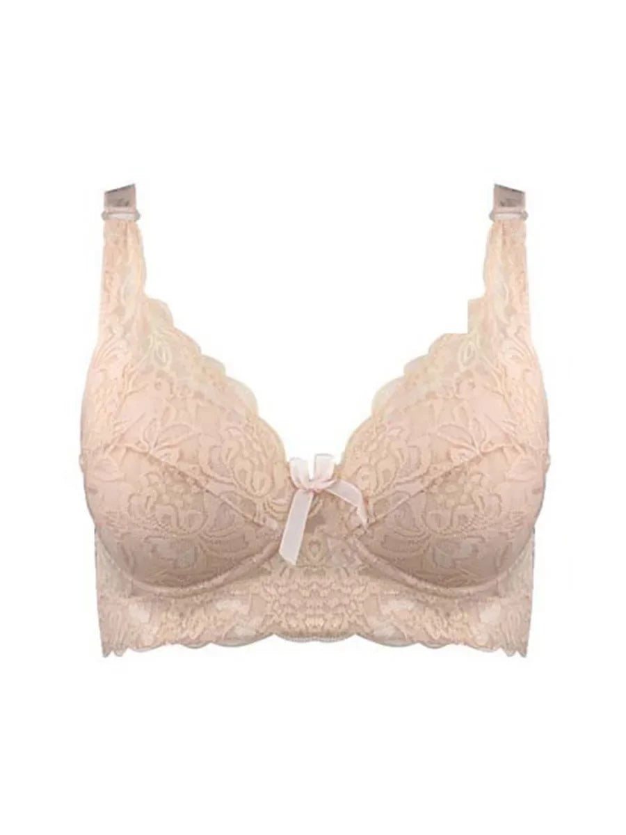 Reggiseno sottile a copertura totale, senza ferretto, regolabile, in pizzo, per taglie forti, copri seno, coppe B C D, reggiseno in pizzo taglie grandi 2028