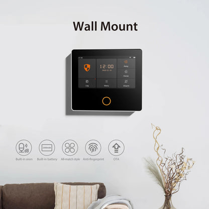 Staniot WiFi SecPanel 5 sistema di allarme domestico Wireless Tuya Smart 4.3 "Kit di sicurezza Touch Screen sirena integrata APP telecomando,Batteria integrata da 1500 mAh, supporto per Alexa