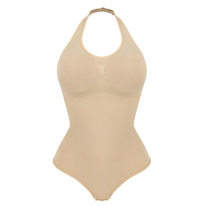 Body modellante da donna con controllo addominale, scollo all'americana, imbottito, modellante, senza schiena, copertura totale, intimo.