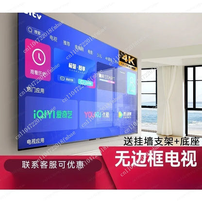 Smart TV Senza Cornice 100 110 120 Pollici 4K Ultra HD Android TV con Telecomando