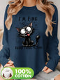 T-shirt da donna in 100% puro cotone, ideale per la primavera e l’autunno, comoda, casual, a maniche lunghe, con stampa grafica a tema parigino e scollo rotondo.