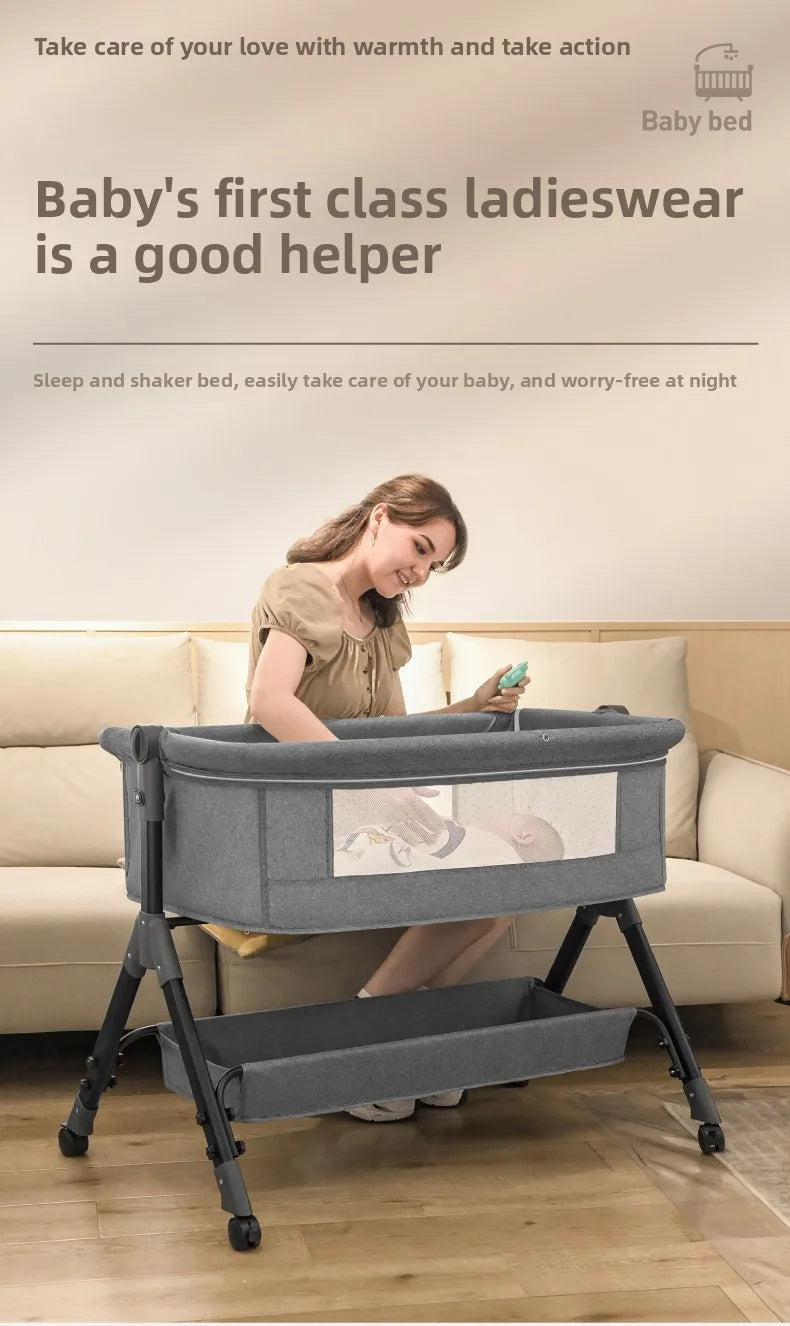 Culla Multifunzione Convertibile per Neonati e Bambini, Lettino Portatile per Neonati, Culla Co-Sleeping, Letto Grande Componibile Accanto a Mamma, Culla Anti-Soffocamento, Protezione Spinale a 5 Inclinazioni, Culla per Neona