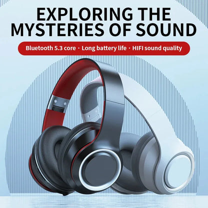 Nuovissime Cuffie Wireless Shoumi, Auricolari Bluetooth, Grandi Caschi con Microfono, Supporto per Scheda TF, Riproduzione Mp3 e Schermo Display