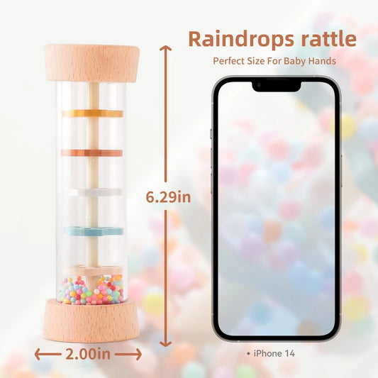 Montessori Baby Rain Stick Rainbow clessidra Rain Music sonaglio giocattolo educativo per bambini giocattoli sensoriali Montessori colorati per bambini