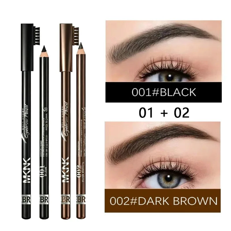 Matita per Sopracciglia Professionale a Doppia Punta con Pennello, Impermeabile, Resistente alle Macchie, Colore Naturale, Facile da Applicare, Eyeliner per Donne, Penna per il Trucco delle Sopracciglia