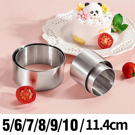 Stampo per anello per torta circolare in acciaio inossidabile per cuocere 5-11 cm Torta per mousse Formine per biscotti rotonde Strumenti per torte da cucina per feste fai da te