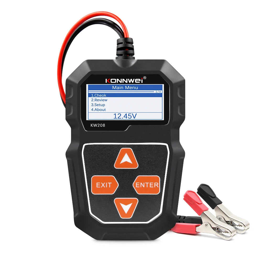 KONNWEI KW208 Tester per batteria per auto 12V Tester di carico analizzatore per alternatore automobilistico Test di tensione per forme d'onda per auto/moto