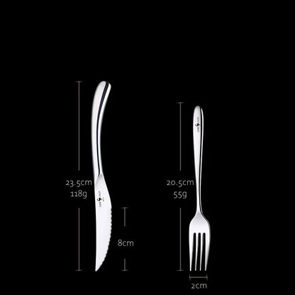 Set di Posate in Acciaio Inossidabile 316L Certificato LFGB, Forchetta Antibatterica al 99,9% e Coltello con Lama Ultra Affilata, Stoviglie per Banchetti