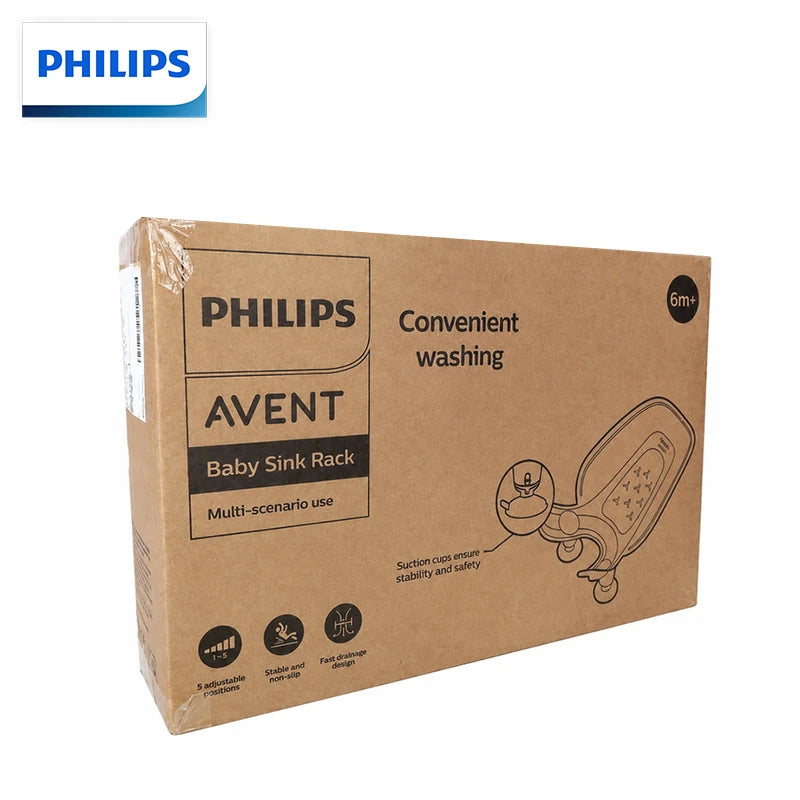 Philips Avent Malta Grey, struttura per l’igiene del neonato, realizzata in PP+TPE, resistente al calore, adatta a tutti i lavandini, per l’uso nella pulizia del bambino.