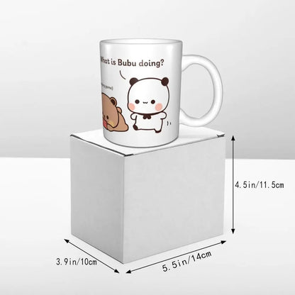 Tazze personalizzate per coppia Bubu Dudu Panda e Brownie Bear Tazza da caffè per tè al latte in ceramica fai-da-te