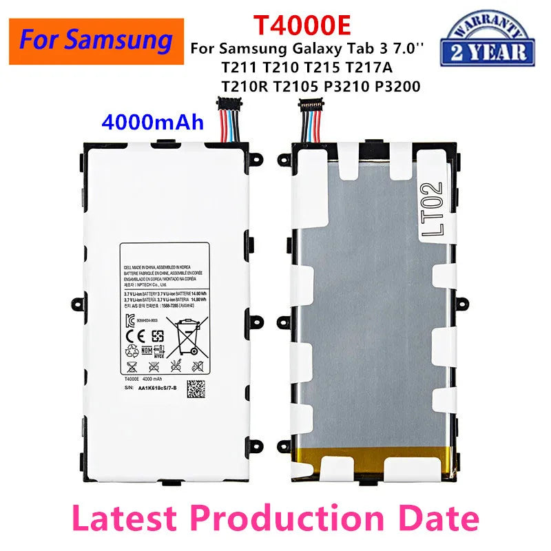 Nuovissimo Tablet T4000E batteria 4000mAh per Samsung Galaxy Tab 3 7.0 ''T211 T210 T215 T217A T210R T2105 P3210 P3200
