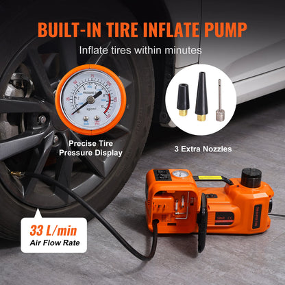 SucceBuy Cric per auto elettrica da 5 tonnellate 11023 LBS Martinetto idraulico Ascensore per auto portatile per SUV Berlina Cambia camion Pneumatici Riparazione garage